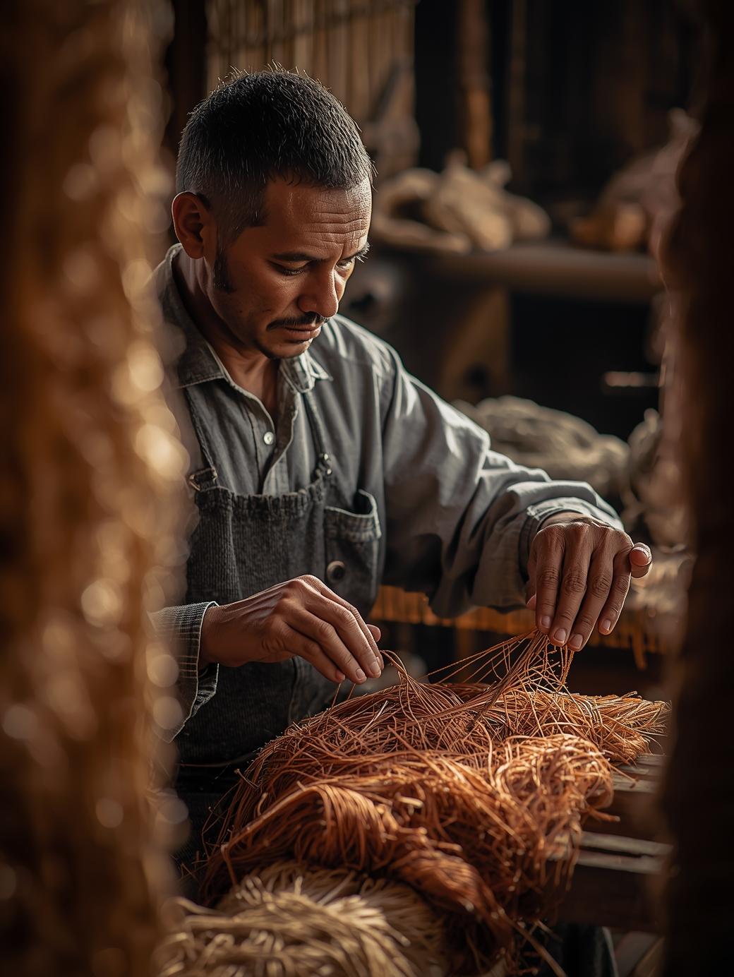 Daniel Turner creating textiles