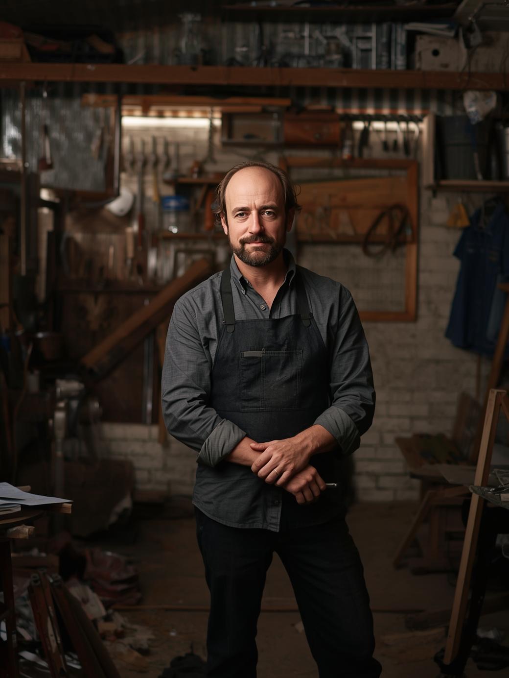 Sam Williams in his workshop